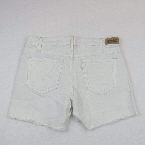 Levi's Off-White Cut Off Hem Jean Shorts Women's Size 4 - Picture 5 of 11